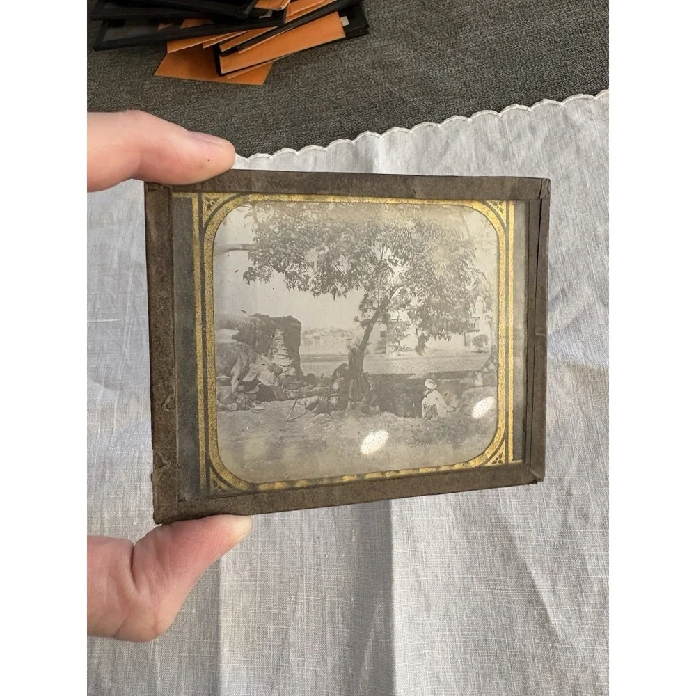 Magic Lantern GLASS Ephemera‎ Farming Irrigating Salekiela?